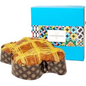 CANNAVACCIUOLO - Colomba Stile Pastiera con Grano Cotto Canditi all'Arancia e Crema di Ricotta, Glassatura al Cioccolato Bianco 900g