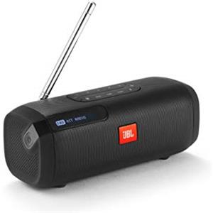 JBL Tuner Speaker Bluetooth Portatile con Radio Digitale DAB / DAB+ e FM, Cassa Altoparlante Bluetooth con Display, Compatibile con MP3, fino a 8 Ore di Autonomia, Nero