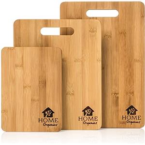 Home Organics Premium Biologico Tagliere Cucina. 3 set taglieri cucina. Perfetto per tritare carne, verdure e pane e per servire cracker e formaggio.