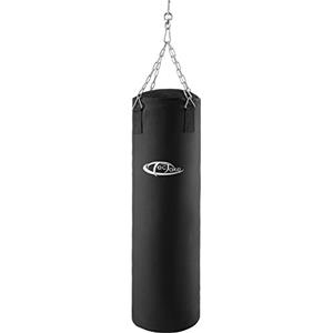 tectake® Sacco da Boxe, Peso 25 kg, Sacco da Boxe con Sospensione a Catena su 4 Punti con Moschettone, Sacca Adulti Ideale Allenamento a Casa, Pugilato, MMA, Muay Thai, Kickboxing, Fitness - Nero