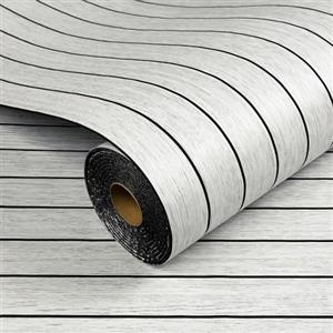 Livelynine Spesso Carta da Parati Effetto Legno Bianco 3D Carta Parati Adesiva Muro Camera da Letto Soggiorno Rivestimento Parete Legno Listelli Chiaro Pannelli Decorativi per Pareti Ufficio 30CMx2M