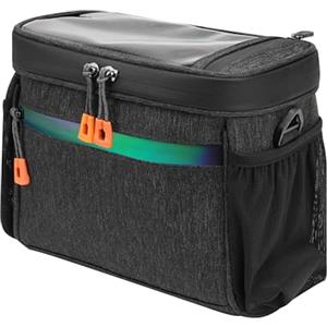 OlaVeg 4.2L Borsa per Bicicletta Anteriore Borsa Bici Manubrio Impermeabile Portaoggetti Manubrio Bici con Tasca per Telefono Touchscreen e Copertura Antipioggia per MTB Scooter