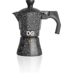 Dc Casa Gusto Chef Caffettiera - Corpo in Alluminio, Manico Atermico in PP e Silicone - Tintura Smaltata - Compatibile Gas ed Elettrico - Moka Tradizionale