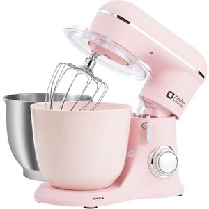 Kitchen in the box Impastatrice Planetaria，2 Ciotole 4,5 L+5 L Planetaria Professionale, 10 Velocità con Uncino Impastatore, Mescolatore, Frusta Sbattitric, 1300W (Rosa Chiaro)