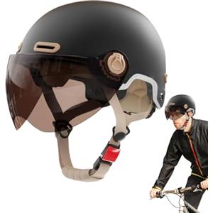 jamgeery Casco Monopattino Elettrico, Casco Bicicletta Elettrico Con Visier Mezzi Caschi Da Bici Altamente Protettivi Equipaggiamento Protettivo Per Pattinaggio Per Uomini E Donne Adulti, 27x21x15cm