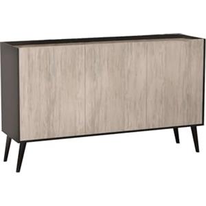 Milani Home BJORN - Madia di design moderno con 3 ante, disponibile in pino chiaro, marmo e rovere grigio, dimensioni 150 x 40 x 78 h cm