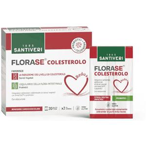 SANTIVERI FLORASE COLESTEROLO REDUX - Integratore con Steroli Vegetali e Probiotici per il Controllo del Colesterolo - 20 Bustine