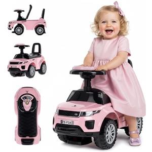 sun baby Macchinina bambino 1 anno, macchinina cavalcabile bambino, auto per bambini, aiuto per imparare a camminare con suoni, Volante con clacson (Rosa chiaro)