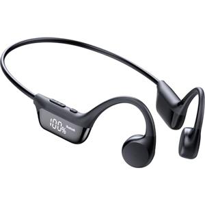 ZOVIMAX Cuffie Conduzione Ossea Bluetooth 6.0 Cuffie Open Ear Wireless, Auricolari Bluetooth Suono Dual Driver, Display LED, Connessione Doppio Dispositivo e Modalità Gaming, 12 Ore, IP67 per Corsa/Ciclismo