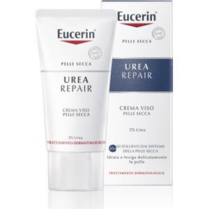 Eucerin Urea Repair Crema Viso 5% Urea 50ml - Idratante Delicata per Pelle Secca e Molto Secca