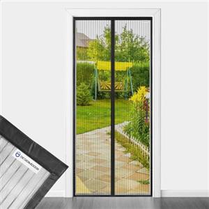 DESIGN4DOOR Zanzariera Magnetica 105 x 240 cm per Porta Finestra, Ultima Versione di Tenda Zanzariera con Magneti, Proteggete la Vostra Famiglia Dalle Zanzare, Nero