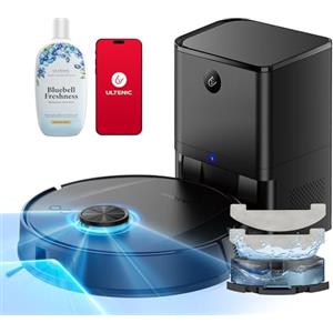 Ultenic T20Pro Robot Aspirapolvere con Laser Lineare Evoluto, Autosvuotamento 10 Settimane, 10000Pa con Boost Automatico Tappeti, Include Detersivo Mughetto, Mappatura LiDAR, Controllo App/Alexa