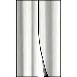 Apalus Zanzariera con Magneti per Porte, 120x250CM - Rete Fine, Tenda Totalmente Magnetica, Si Chiude da Sola - Non Accorciabile (Nero)