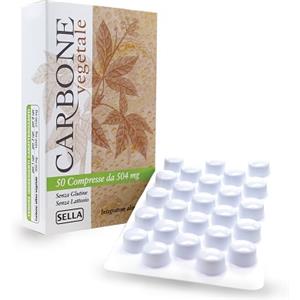 Sella Carbone Vegetale - Integratore Alimentare in 50 Compresse per Ridurre la Flatulenza