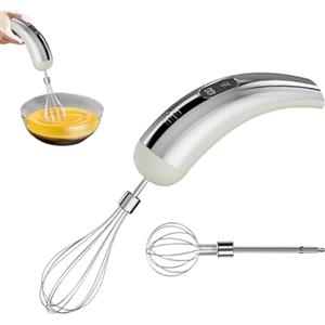 Generico Frusta Elettrica Manuale, Miscelatore Manuale con 2 Fruste Rimovibili, 5 Velocità Regolabili, Frusta a Mano, Sbattitore Elettrico, per Cucina Cottura Torta Pasta Crema Pastella