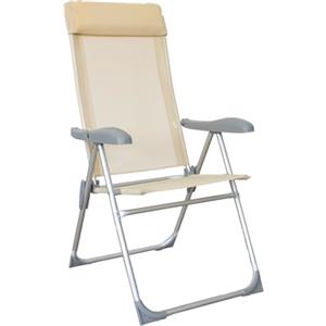 GARDENIA Sedia Sdraio Pieghevole Relax in Alluminio Ø22/19 mm - Multiposizione con Poggiatesta, Telo in Textilene Traspirante, Braccioli in ABS - Esterno e Giardino