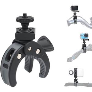 OTraki Supporto per Fotocamera Moto Bicicletta, Rotazione 360° Morsetto Treppiede Supporto Cellulare, Morsetto a Doppia Testa Clip Smartphone Accessori per GoPro Hero Insta360 One X2, DJI Osmo