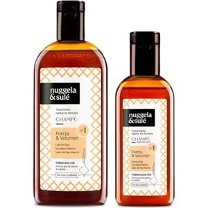 Nuggela & Sulé MEN - Shampoo Anticaduta Uomo e Formato Viaggio | Shampoo Nº1 Forza & Volume | Frena la Caduta dei Capelli Maschio. 250 ml + 100 ml