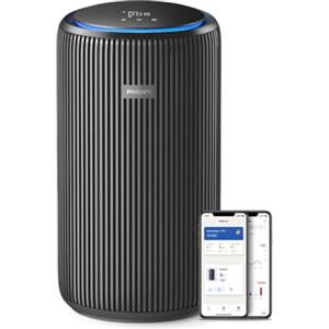 PHILIPS Purificatore d'aria Philips Serie 4200, HEPA NanoProtect + doppio filtro ai carboni attivi, CADR 600m³/h per 156m², ultra-silenzioso, intelligente e ad alta efficienza energetica (AC4221/11)