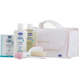 Chicco Beauty Case Baby Moments Rosa con Maniglia - Set Igiene Neonato con Bagno Delicato, Crema Corpo e Acqua di Colonia