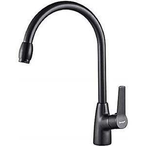 Ibergrif Arial, Rubinetto da Cucina, Miscelatore per Lavello con Bocca Girevole a 360°, Nero