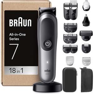 Braun Rifinitore All-in-One Series 7 18in1, ProBlade, AutoSense, AIO7585, Grigio