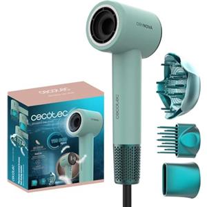 Cecotec Asciugacapelli DryNova 3in1 Mint - 1600W, Motore Brushless, 4 Impostazioni di Temperatura, Generatore Ioni, Silenzioso