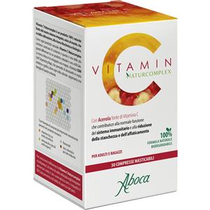Aboca Vitamin C Naturcomplex - Integratore Naturale di Vitamina C con Estratto di Acerola, 30 Compresse da 2 g