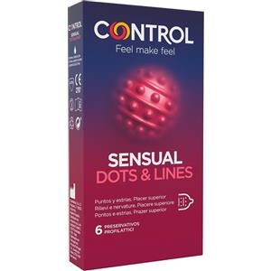 Control Sensual Dots&Lines Preservativi Stimolanti con Texture 6 Pezzi - CONTROL - 979779980