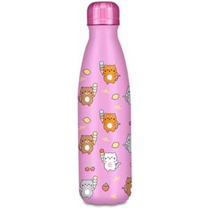 Cartomania Borraccia termica chill & refill, Tema gattino, Rosa, 500 ml, Acciaio bpa free, Tenuta Stagna, Mantenimento temperatura: caldo 12 h/freddo 24 h, Scuola, Bambini e adulti, Idea regalo