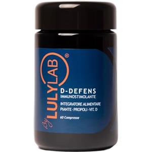 LULYLAB D-Defense Integratore Alimentare Immunostimolante con Vitamina C e D, Echinacea, Propoli, Rosa Canina e Papaya Fermentata, Supporto delle Difese Immunitarie, 60 Compresse