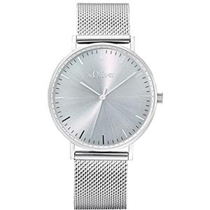 s.Oliver Orologio da polso da Donna al quarzo Analogico, con Bracciale in Acciaio Inossidabile, Argento, impermeabile 3 bar, fornito in confezione regalo