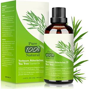 Aifanciey Tea Tree Oil 100 ML Olio Essenziale Tea Tree Puro 100% Anti Acne, Brufoli, Punti Neri, Unghie, Capelli e Corpo - Olio Essenziale di Albero del Tè per Aromaterapia Diffusore e Massaggio