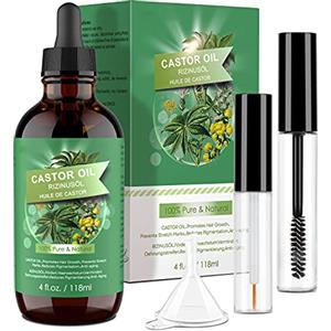 Aifanciey Olio di Ricino Puro 100% - 118ml Castor Oil Stimola la Crescita dei Capelli, Ciglia e Sopracciglia, Cura della Barba, Unghie, Corpo e Viso