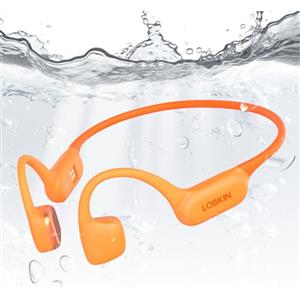 LOBKIN Cuffie Conduzione Ossea Nuoto, IPX8 Impermeabili Auricolari Piscina Nuoto Bluetooth 5.4, Cuffie Subacquee con Lettore MP3 da 32G, Wireless Auricolari per Nuoto, Surf, Corsa, Ciclismo