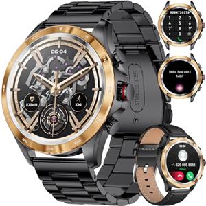 LIGE Smartwatch Uomo Chiamata e Assistente Vocale, Orologio Fitness Impermeabile 5ATM con Notifiche Messaggi, Contapassi, Cronometro Orologio Sportivo per Android iOS, 1829-I