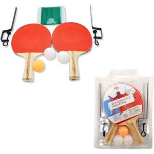 Generico Set Completo Ping Pong con 2 Racchette, 3 Palline e Rete, Kit da Tavolo Tennis con Accessori Completi