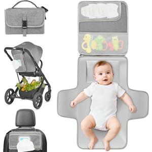 Fefod Fasciatoio Portatile Neonato, 54 x 53 CM Pieghevole e Impermeabile Fasciatoio, Cambio Pannolino per Neonato, Esterno, Casa, Viaggio, Regalo Nascita Perfetto per Bimbo e Bimba