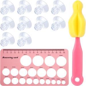 NQEUEPN 12pz Inserti Flangia 13/15/17/19/21mm, Inserti Flangia Tiralatte Silicone con Righello per Flangia e Spazzola per Pulizia Accessori per Momcozy/Spectra/24mm Protezione/Flangia Tiralatte