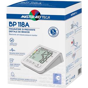 Master Aid Tech BP118A - Misuratore di Pressione Automatico Digitale da Braccio con Rilevamento Battiti Irregolari e Memoria per 120 Misurazioni