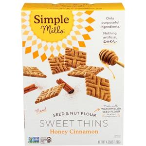 Simple Mills Biscotti Dolci Sottili con Miele e Cannella - Senza Glutine e Paleo Friendly, Confezione da 6, 120 g