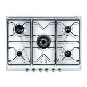 Smeg Piano Cottura da Incasso 5 Fuochi Gas 70 cm Inox Smeg SRV576-5