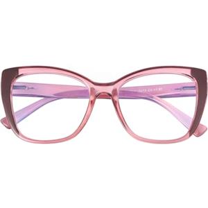 SKYWAY Occhiali Oversize da Donna a Luce Blu,Occhiali da Gioco per Computer con Montatura Quadrata a Occhio di Gatto e Cerniera a Molla(Rosa)