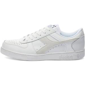 Diadora, Magic Basket Low Icona Leather, Scarpe Moda Casual Sport Unisex (Total White, Sistema Taglie Calzature EU, Adulto, Numero, Media, 46)