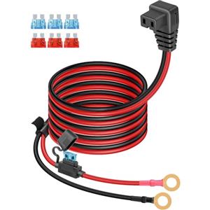 YANBORONSN 14AWG Frigorifero da auto a cavo di alimentazione terminale O-ring da 8 mm, cavo di alimentazione per frigorifero da auto da 12 V a terminale O-ring Cable(3M)