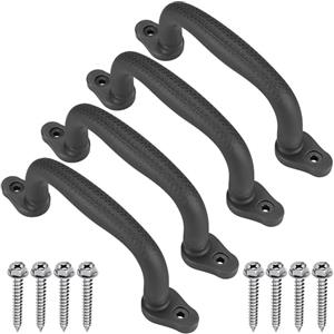 SELEWARE Maniglie di sicurezza nere per parco giochi, in plastica antiscivolo, per parco giochi per bambini, resistenti, per interni ed esterni, per casetta sull'albero, telaio da arrampicata
