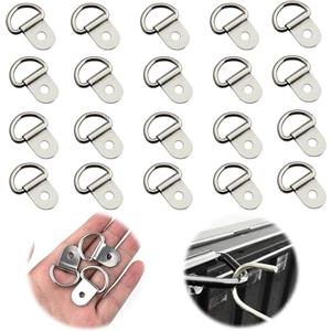 Ltsbaed Rimorchi Anello di Fissaggio 20 Pezzi D Anello di Ancoraggio Anello di Fissaggio in Acciaio Inossidabile D Anelli Ancore di Ancoraggio per Kayak,Fuoristrada,Canoa, Barca, Rimorchio 36x25mm (d'argento)