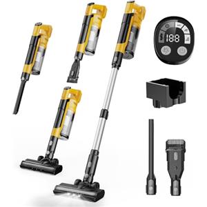 Yospinber 60KPa/700W/70Min Aspirapolvere Senza Fili compatibile per Batteria Dewalt 20V(batterie non incluse) Scopa Elettrica Senza Fili Verticale Antigroviglio con LED, per Pavimenti/Tappeti/Peli Animali