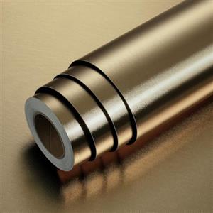 LACHEERY Carta Adesiva per Mobili Oro Bronzo Effetto Metallico 40cm x 200cm Carta Adesiva Mobili Cucina Impermeabile Vinilico Pellicola Frigorifero Rivestimento Adesivo Cucina Cassetti Paraschizzi