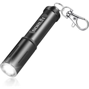 BORUIT RJ11 Torcia LED Potente Professionale 120 Lumen e 50m di Portata, Mini Torcia Bambini con Portachiavi, IP67 Impermeabile lampada Emergenza Portatile per Campeggio Escursionismo Caccia